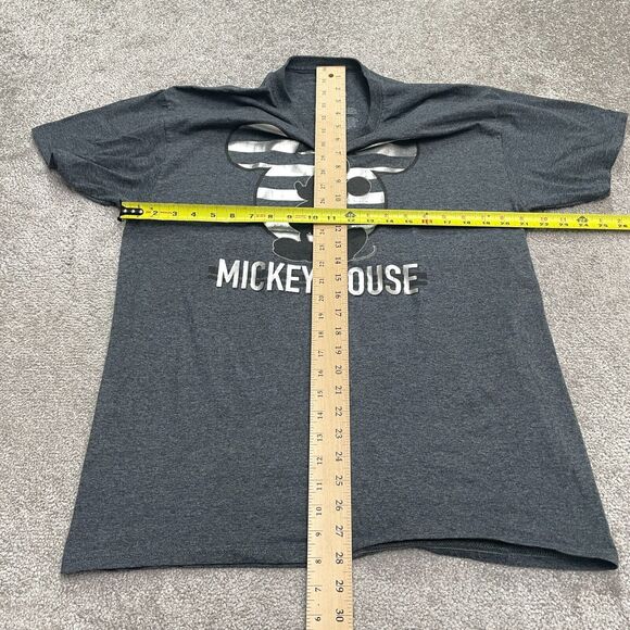 Disney Mickey Mouse Graphic T-Shirt Mens Large Gray Crew Neck Short Sleeve Tee - Picture 5 of 8